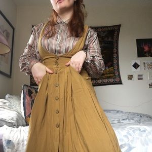 Overall skirt with buttons - mustard